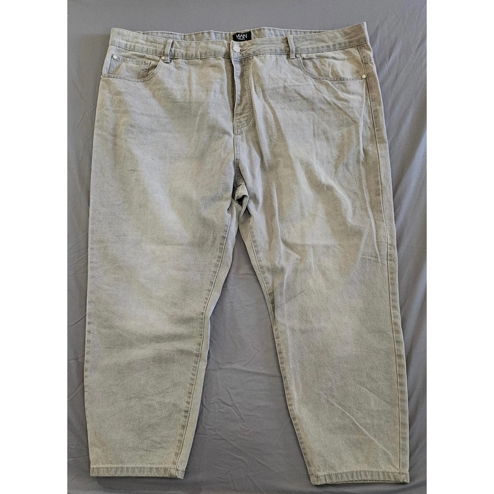 BoohooMAN Jeans Men 46 Tan Button Fly Straight Leg Denim Pants